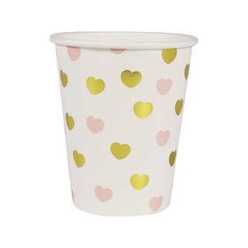 Gold & Pink Sweetheart  - paper cups